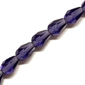 As Low As $2 Royal Purple Faceted Czech Bead Drops 7mm x 5mm (15)